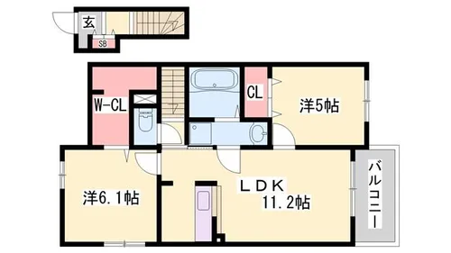 ル・レーブ坂上2【204号室】の間取り