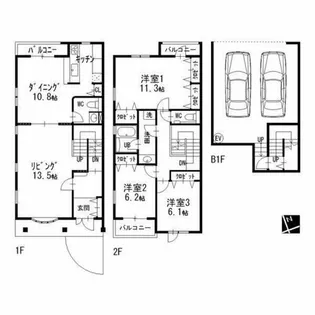 愛知県名古屋市昭和区南山町【一戸建】の間取り