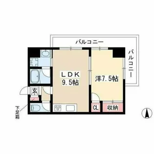 ゴールドハイツ渡辺【6階】の間取り