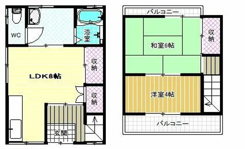 大阪府松原市岡4丁目【一戸建】の間取り