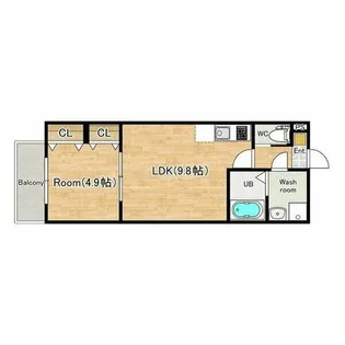 ジーメゾンフェリシェ大久保【1階】の間取り