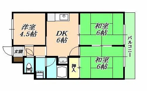 多聞ニューハイツ【308号室】の間取り