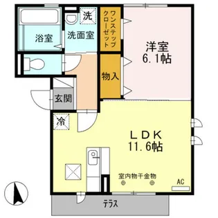 スクエアプレイス天王寺東 A棟【1階】の間取り