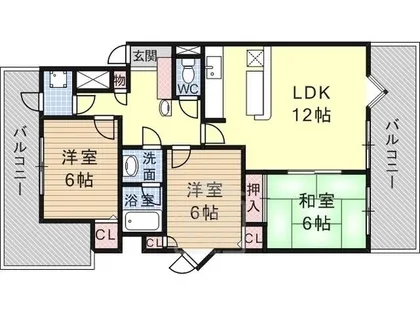 光栄ハイツ茨木【3階】の間取り