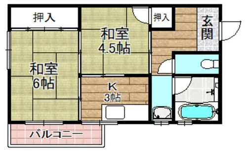 レジデンス摂津【306号室】の間取り