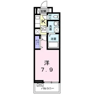 ゴールイン岸城【1階】の間取り