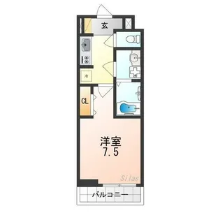 ゴールイン岸城【1階】の間取り