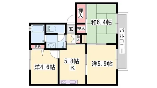 グリーンヒル今宿 A棟【1階】の間取り