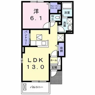 ソレイユ ランコントル【1階】の間取り