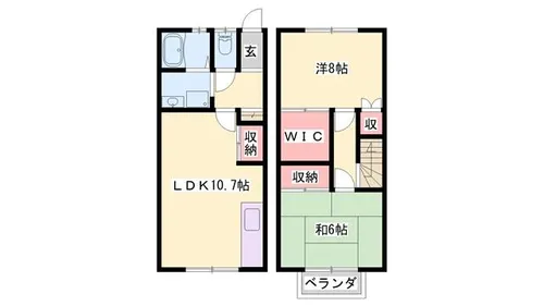 フレンドめが【1階】の間取り