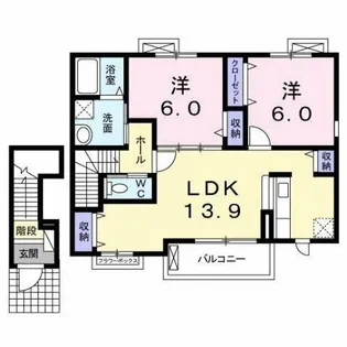 Neoエミサト B【2階】の間取り