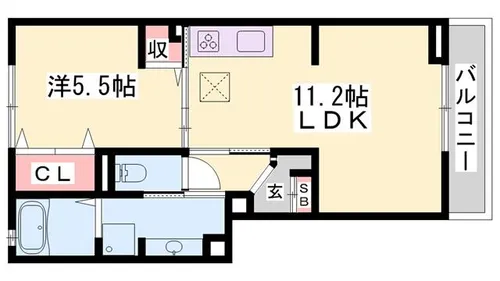 ラフィーネ亀山【302号室】の間取り