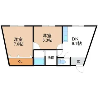 コーポサウスD【201号室】の間取り