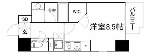 大阪府大阪市中央区東高麗橋【マンション】の間取り