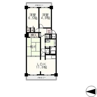 滋賀県大津市湖城が丘【マンション】の間取り