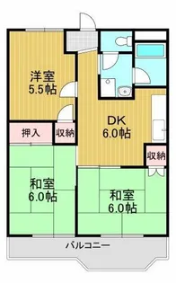 石坂スカイハイツ【5階】の間取り