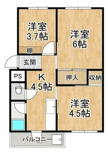 北野田巽マンションA棟【2階】の間取り