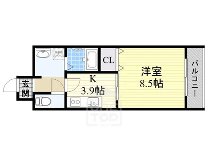 アンプルールクラージュ別府【1階】の間取り