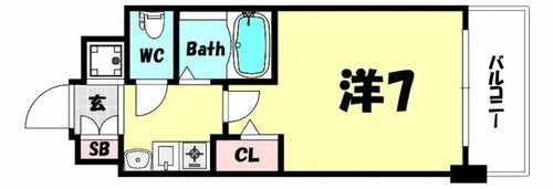 エステムコート三宮山手2ソアーレ【14階】の間取り