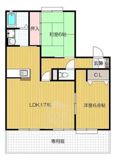 ウインディア五百住 B【1階】の間取り