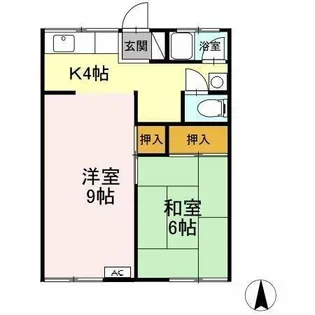 コーポ則竹【1階】の間取り