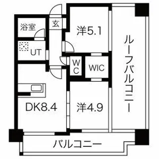ヒルクレスト大橋グランデ1【701号室】の間取り