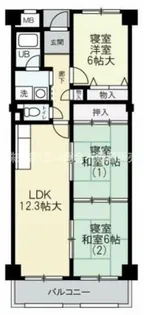 ローレルハイツ花園【2階】の間取り