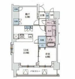 スプランディッド上本町WEST【1001号室】の間取り