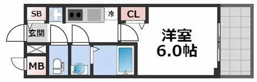 プレサンス四天王寺前夕陽ヶ丘 凛宮【8階】の間取り