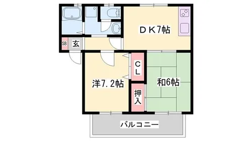 ビラ・ハイカムール【102号室】の間取り