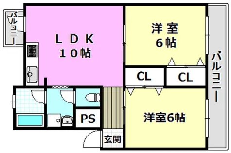 コーポラス摂津【507号室】の間取り