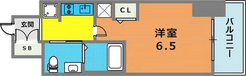 エステムプラザ神戸三宮ルクシア【1008号室】の間取り