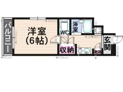 ロイヤルコート大橋南【401号室】の間取り
