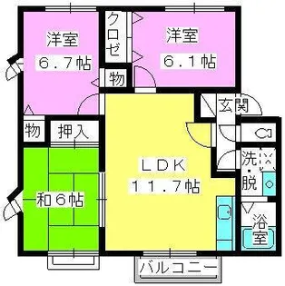 エトワール柏原2【203号室】の間取り