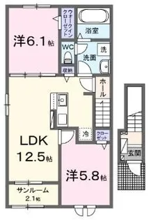 モルゲン・チェーロ【201号室】の間取り