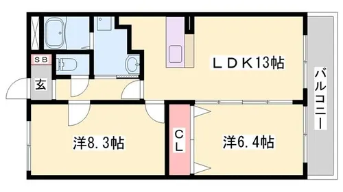 翔上郡【202号室】の間取り