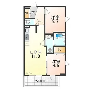 プレステージ14番館【7階】の間取り