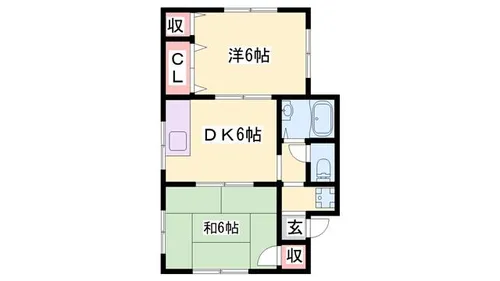 なかたにハイツ【201号室】の間取り