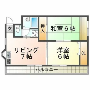 千鳥が丘第2コーポ【1階】の間取り
