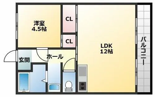 OMレジデンス八戸ノ里【4階】の間取り