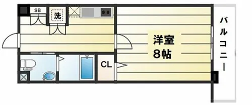 ディナスティ松屋町II【2階】の間取り