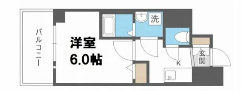 エスリード難波ザ・プレミア【6階】の間取り