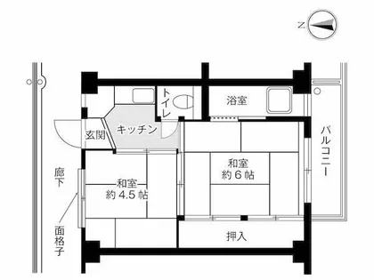 ビレッジハウス久保1号棟【0210号室】の間取り