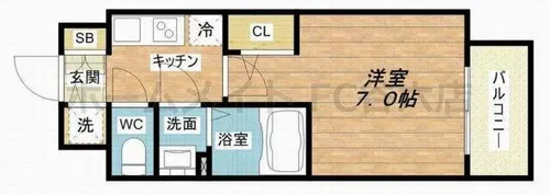 エスリード大阪上本町グリーズ【14階】の間取り