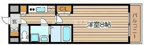 ウィルテラスなんば南【502号室】の間取り