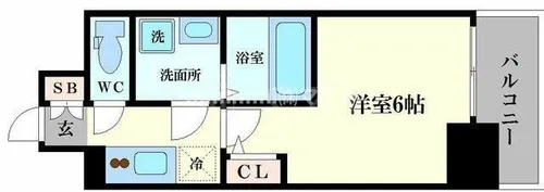 エスリード難波ザ・アーク【1010号室】の間取り
