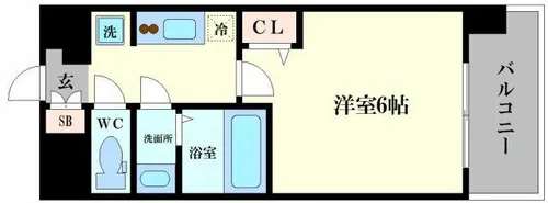 プレサンス四天王寺前夕陽ヶ丘 凛宮【906号室】の間取り