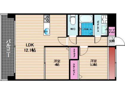 エルグランド博多【706号室】の間取り
