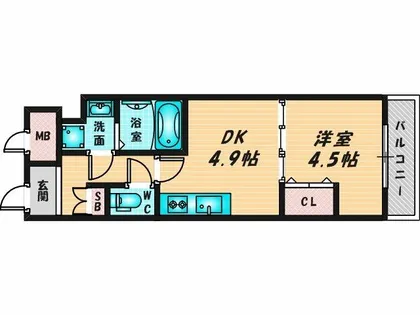 GARDENIA高井田【4階】の間取り