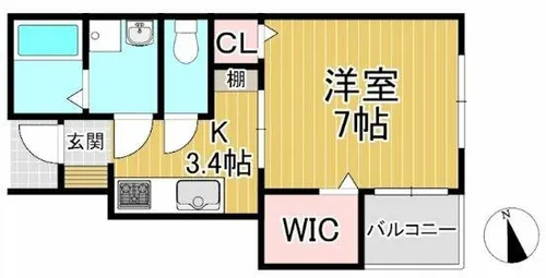 at.south(エイティ・サウス)A棟【101号室】の間取り